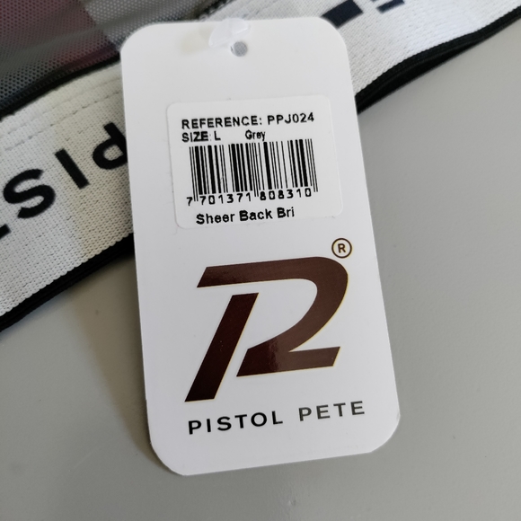 Pistol Pete Large Small sheer see through rear brief red gray white trim NWT - Picture 12 of 13